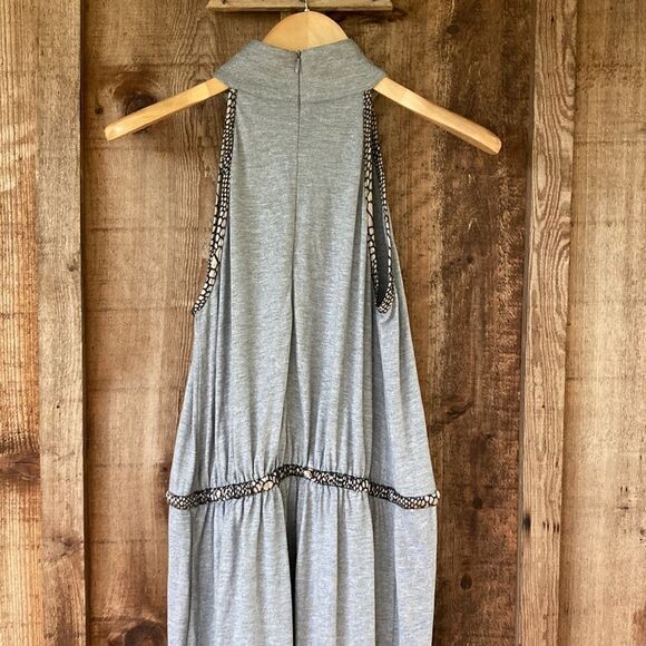 Elliatt Halter Mock-neck Cut-out Keyhole Snake Print Trim Wide Leg Jumpsuit - Picture 7 of 11